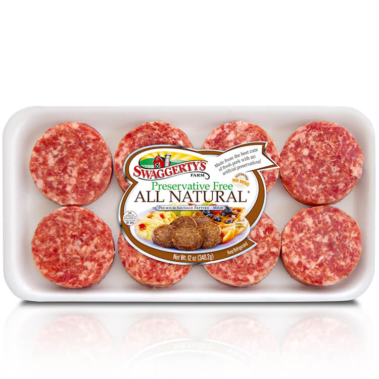 8 All Natural Premium Sausage Patties Mild 12oz Swaggerty S Farm